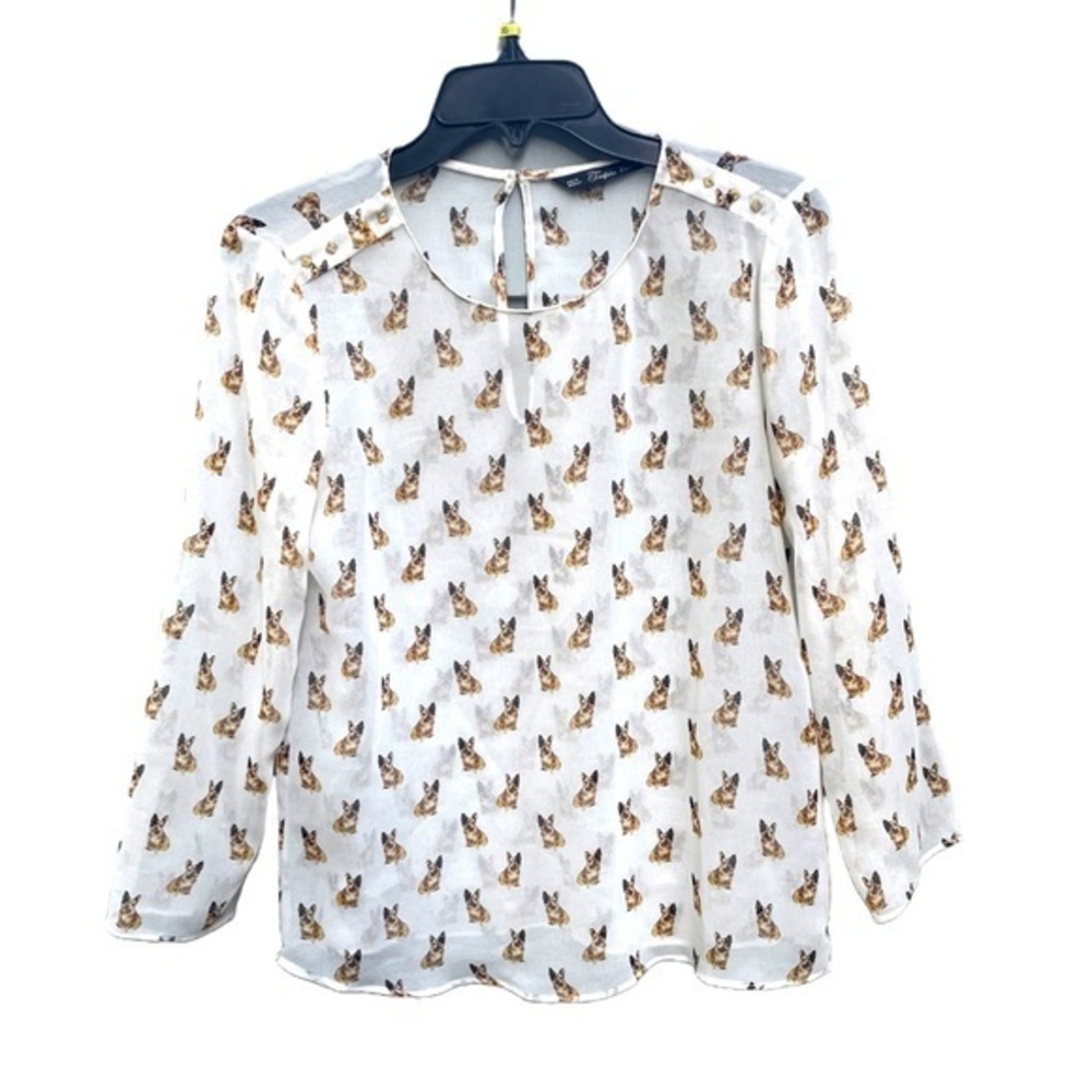 Zara Trafaluc French Bulldog Blouse